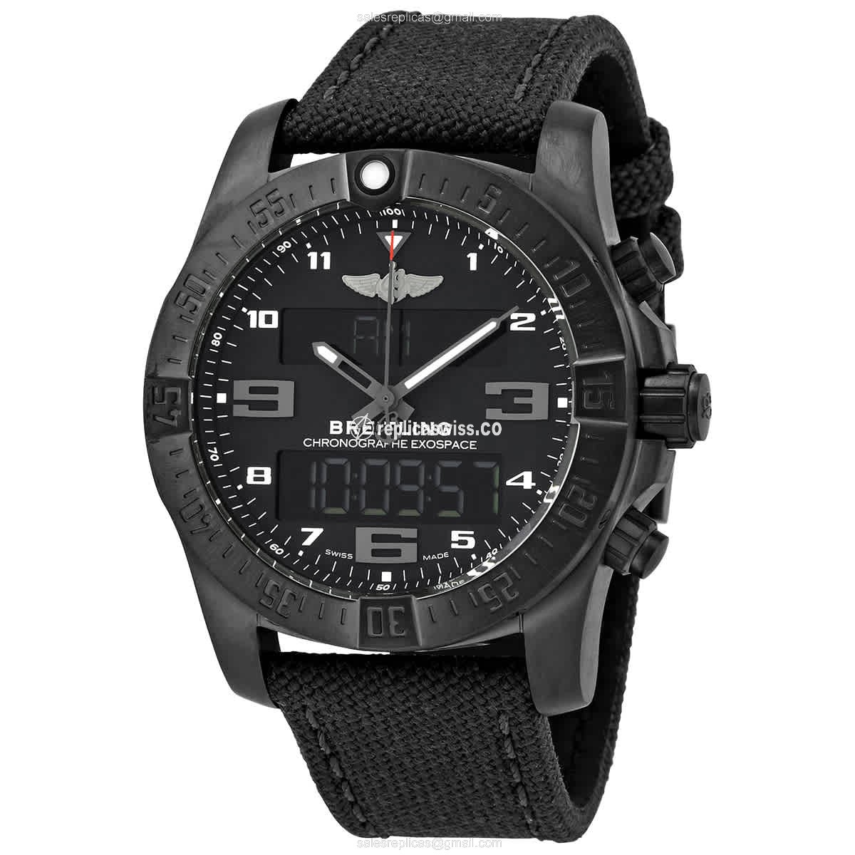 Breitling VB5510H11B1W1 EXOSPACE B55 Quartz Titanium - Black Dial - Canvas Strap - Buckle Clasp