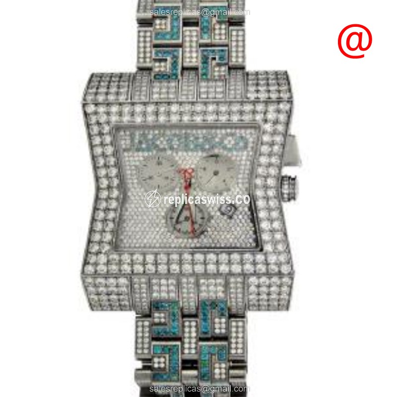Jacob & Co VegasBDC Replica - Quartz - Stainless Steel & Diamonds - Silver Dial - Steel Band - Luxury Jacob & Co Watch