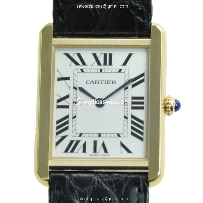 Cartier W1018855 Replica - Quartz - 18kt Rose Gold & Steel - White Dial - Buckle Clasp