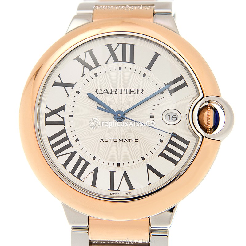 Cartier Ballon Bleu Replica - Automatic - 18kt Rose Gold & Steel - White Dial
