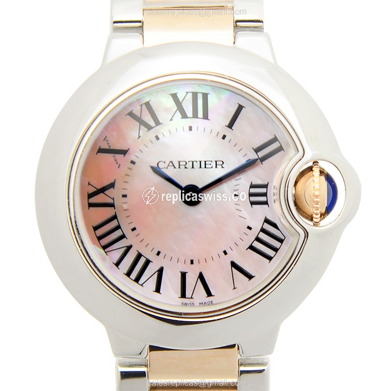 Cartier Ballon Bleu Replica Watch - Rose Gold - Pink Dial
