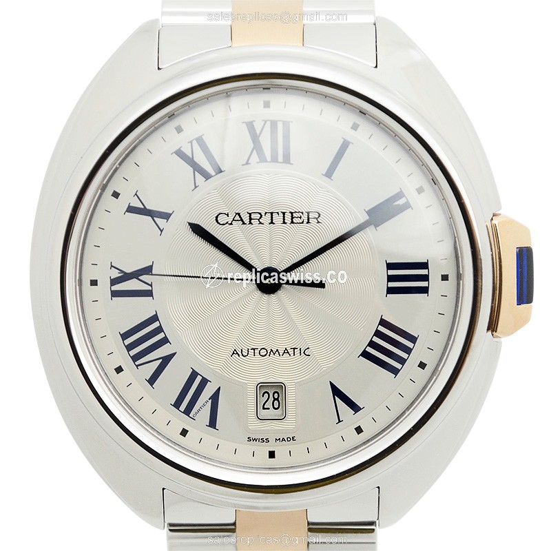 Cartier W2CL0002 CLe De Cartier - Automatic - Steel Case - Silver Dial - Gold 18kt Strap