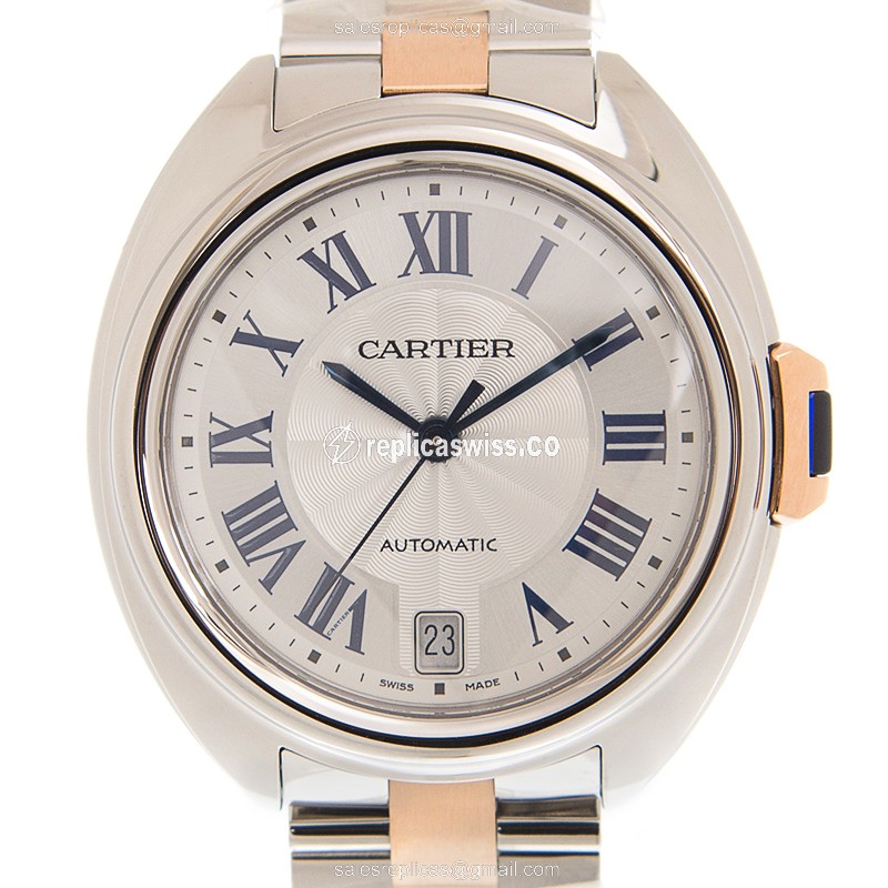 Cartier Ballon Bleu Automatic - Steel Case - White Dial - Gold Strap