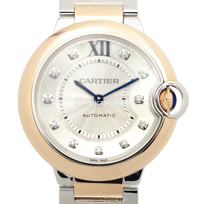 Cartier Ballon Bleu Replica - Automatic - Rose Gold - Silver Dial - Luxury Replica BALLON BLEU Watch