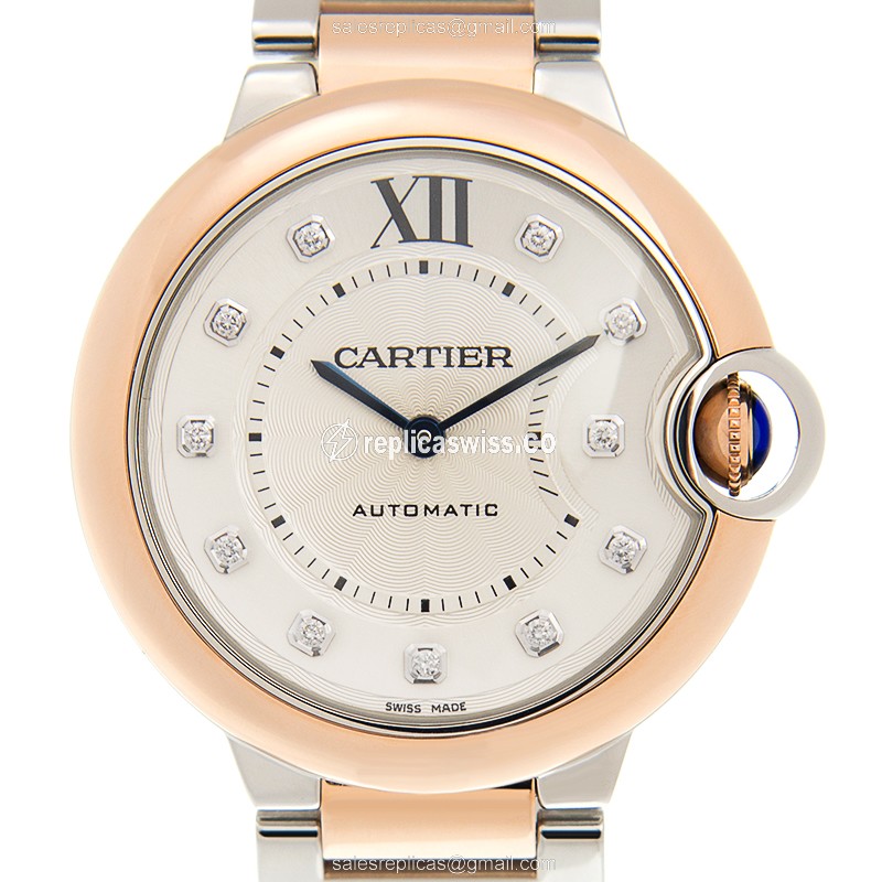 Cartier Ballon Bleu Replica - Automatic - 18kt Rose Gold & Steel - White Dial - Luxury Replica BALLON BLEU Watch