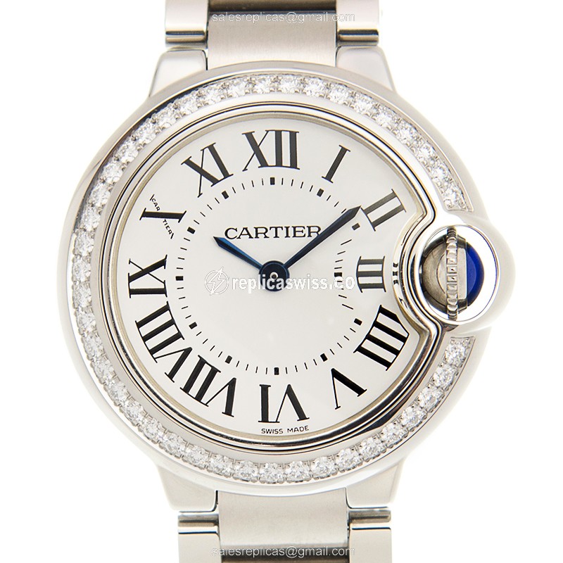 Cartier Ballon Bleu Replica - Quartz - White Dial - Steel