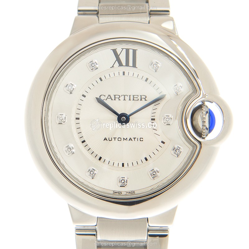 Cartier Ballon Bleu Replica - Automatic - Steel Case - Silver Dial - Steel Band - Luxury Replica BALLON BLEU Watch