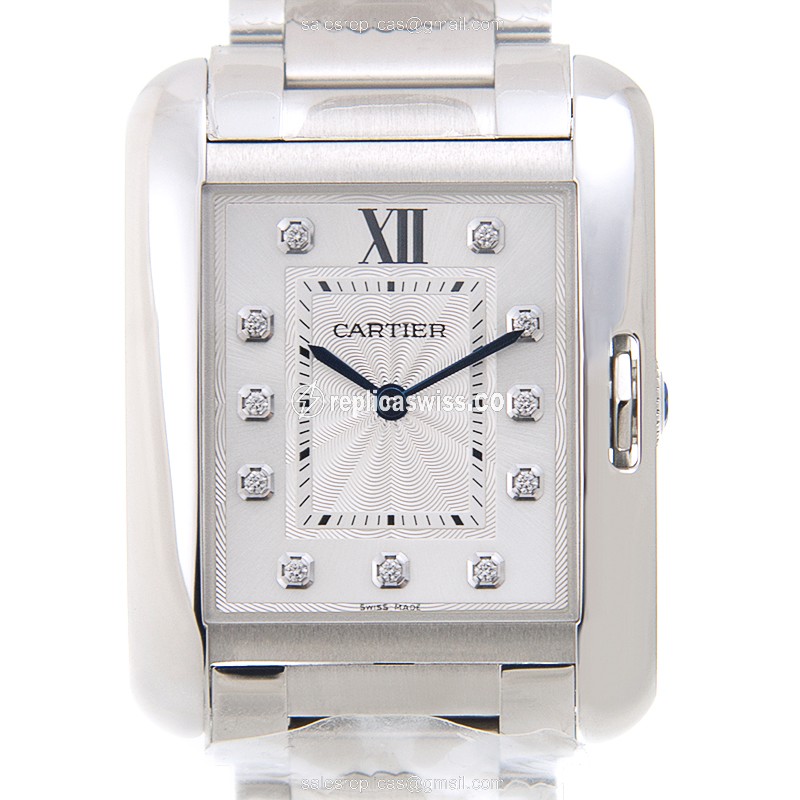 Cartier Tank Replica - Quartz - Silver Dial - Steel Bracelet - Luxury Replica TANK Watch
