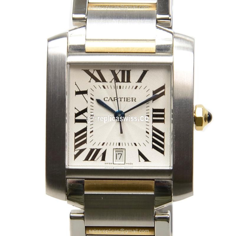 Cartier TANK W51005Q4 - Automatic - White Dial - Steel Case - Silver Strap - Luxury Replica TANK Watch
