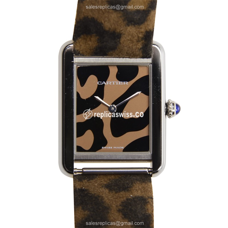 Cartier TANK W5200015 Quartz - Silver Dial - Leather Brown Strap