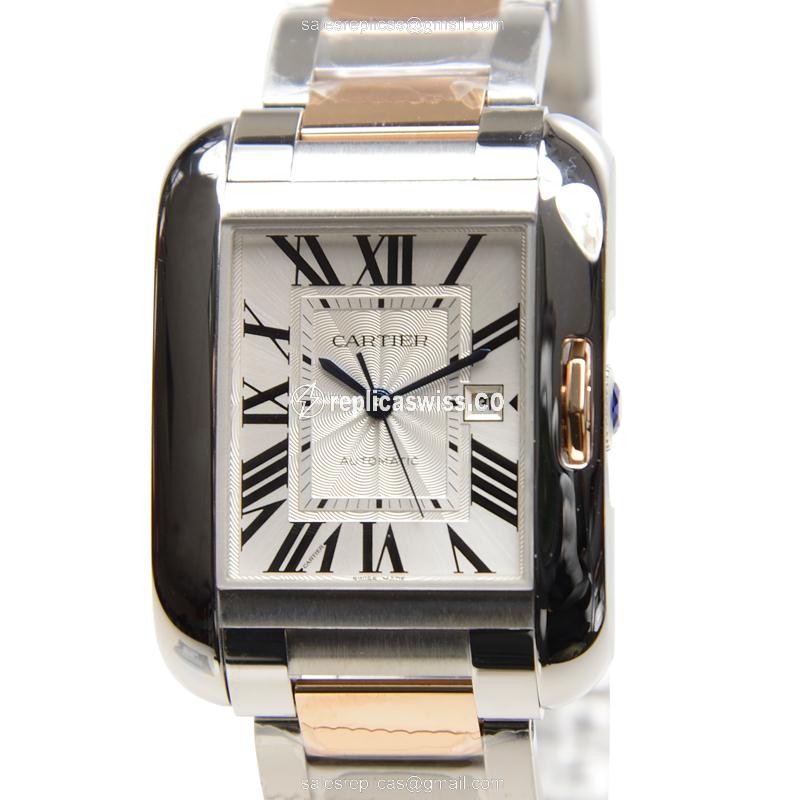 Cartier TANK W5310007 Replica - Automatic - Stainless Steel - White Dial - Silver Clasp - Luxury Replica TANK Watch