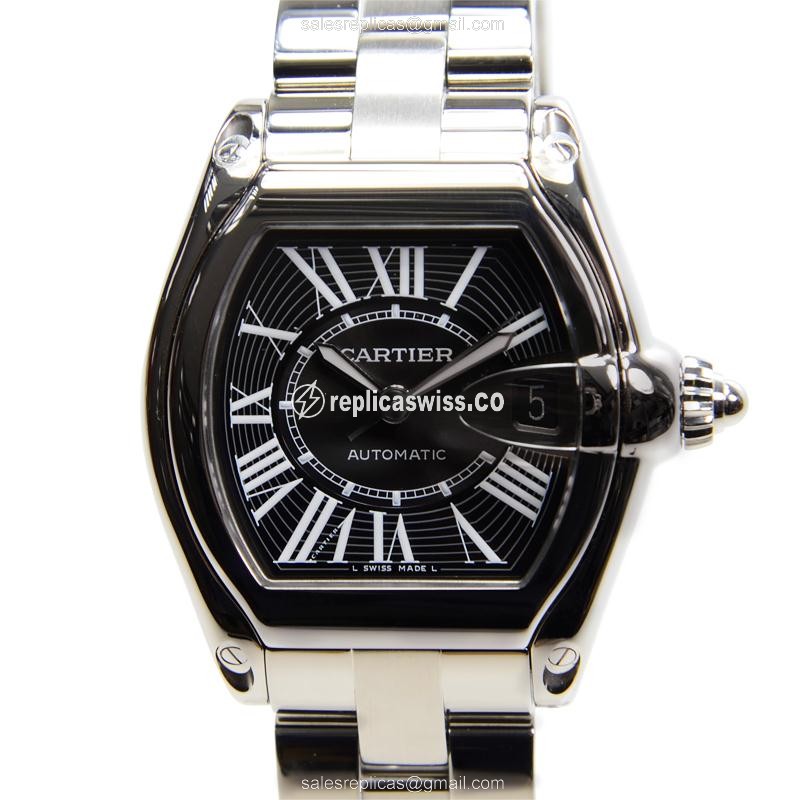 Cartier Roadster Replica - Automatic - Steel - Black Dial