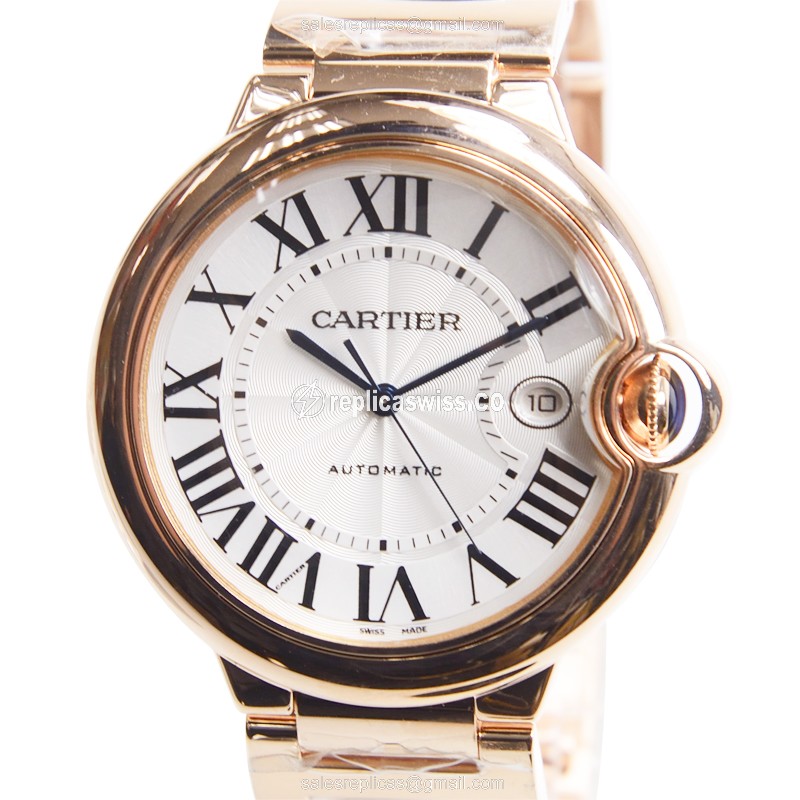 Cartier Ballon Bleu Replica - Automatic - 18kt Rose Gold - White Dial