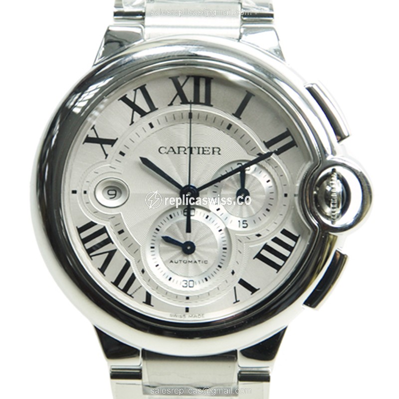 Cartier Ballon Bleu Replica - Automatic - Steel - Silver Dial - Steel Band - Luxury Replica BALLON BLEU Watch