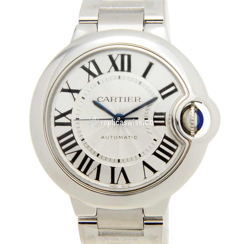 Cartier Ballon Bleu Replica - Automatic - Steel Case - White Dial - Silver Strap - Luxury Replica BALLON BLEU Watch