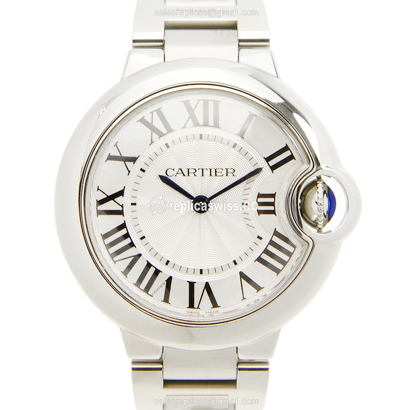Cartier Ballon Bleu Quartz - Stainless Steel Case - Silver Dial - Steel Strap - Luxury Replica BALLON BLEU Watch