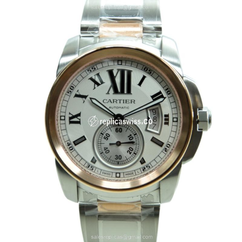 Cartier W7100036 Replica - Automatic - 18kt Rose Gold & Steel - White Dial