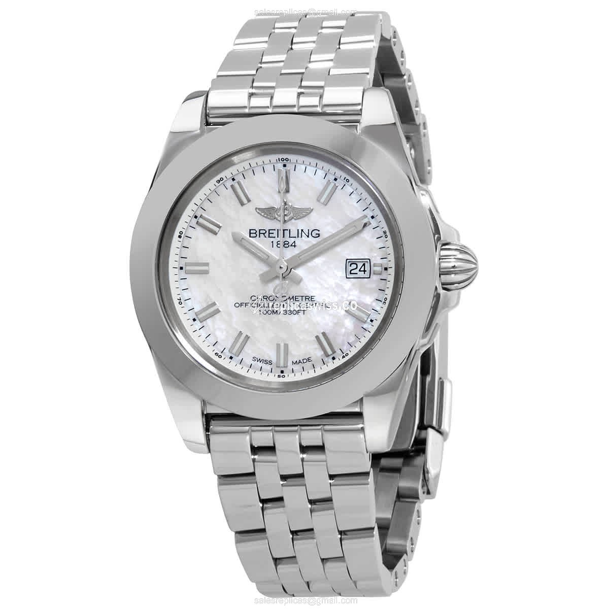 Breitling W71330121A2A1 Replica - Quartz - Steel - White Dial - Silver Steel Clasp