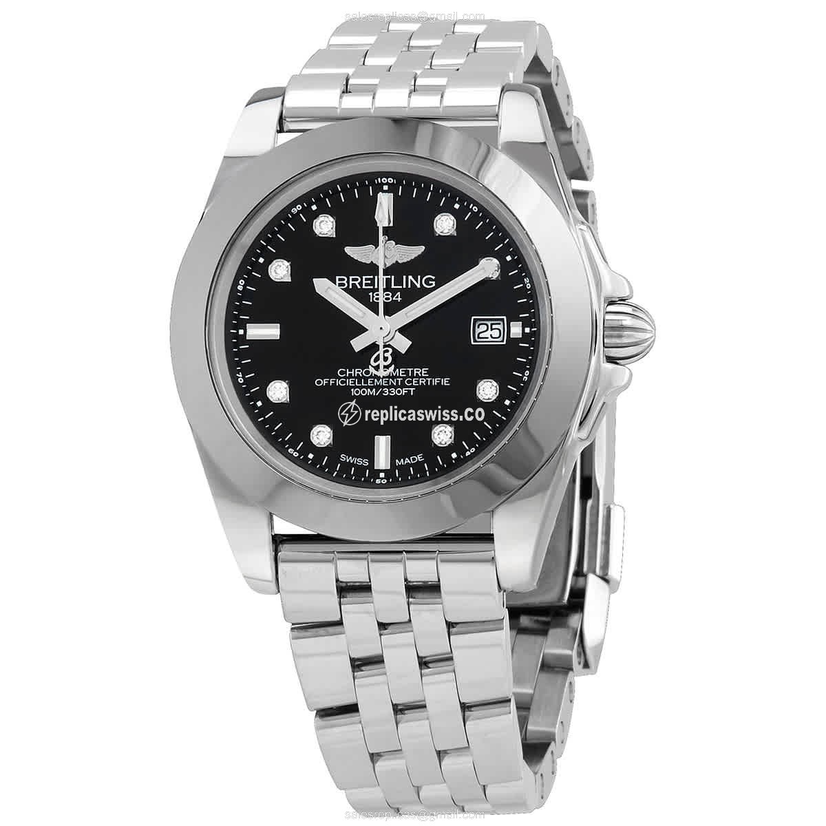 Breitling W7133012-BF63-792A GALACTIC - Quartz - Black Dial - Steel - Silver Strap