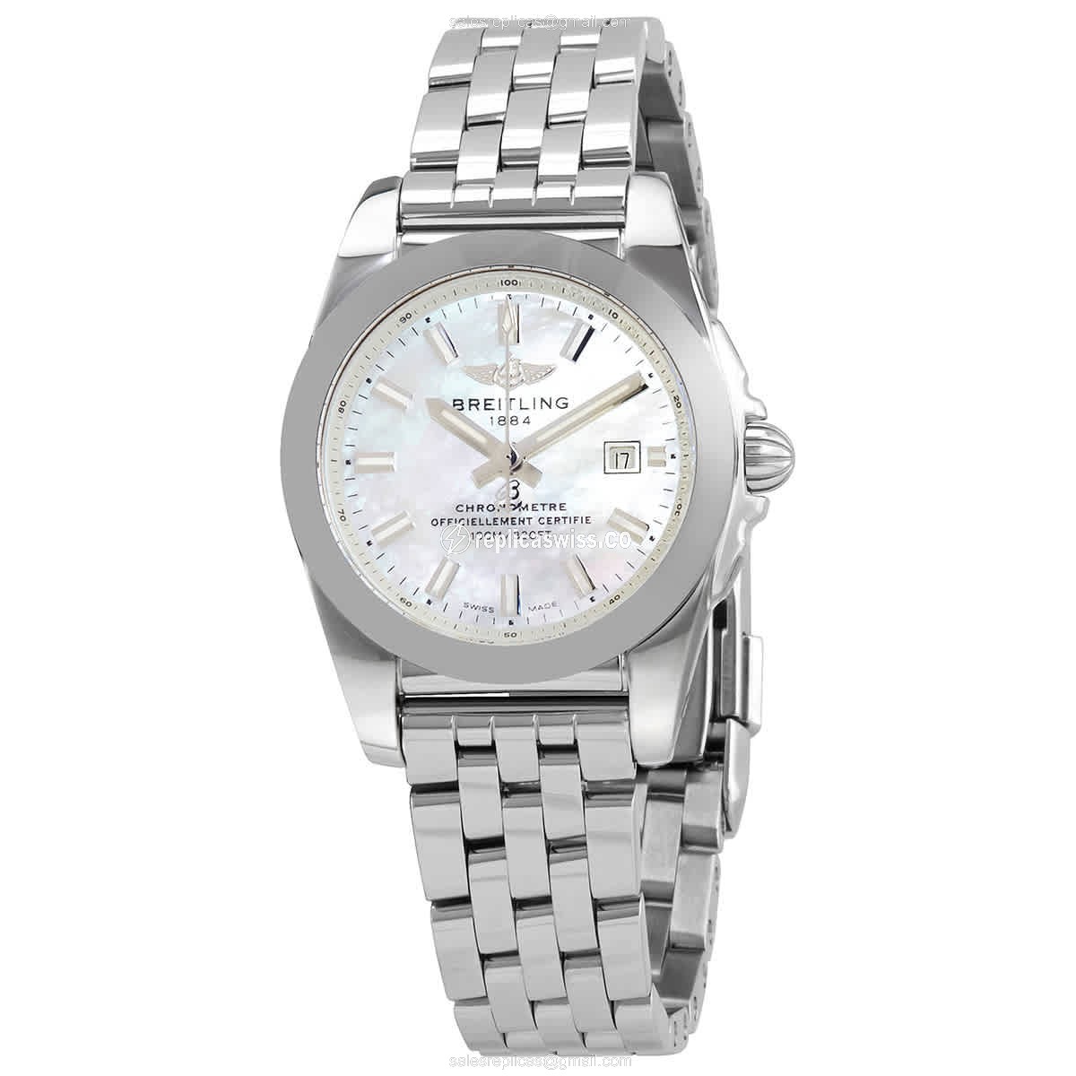 Breitling W72348121A1A1 GALACTIC Quartz - Steel Case - White Dial - Silver Steel Band