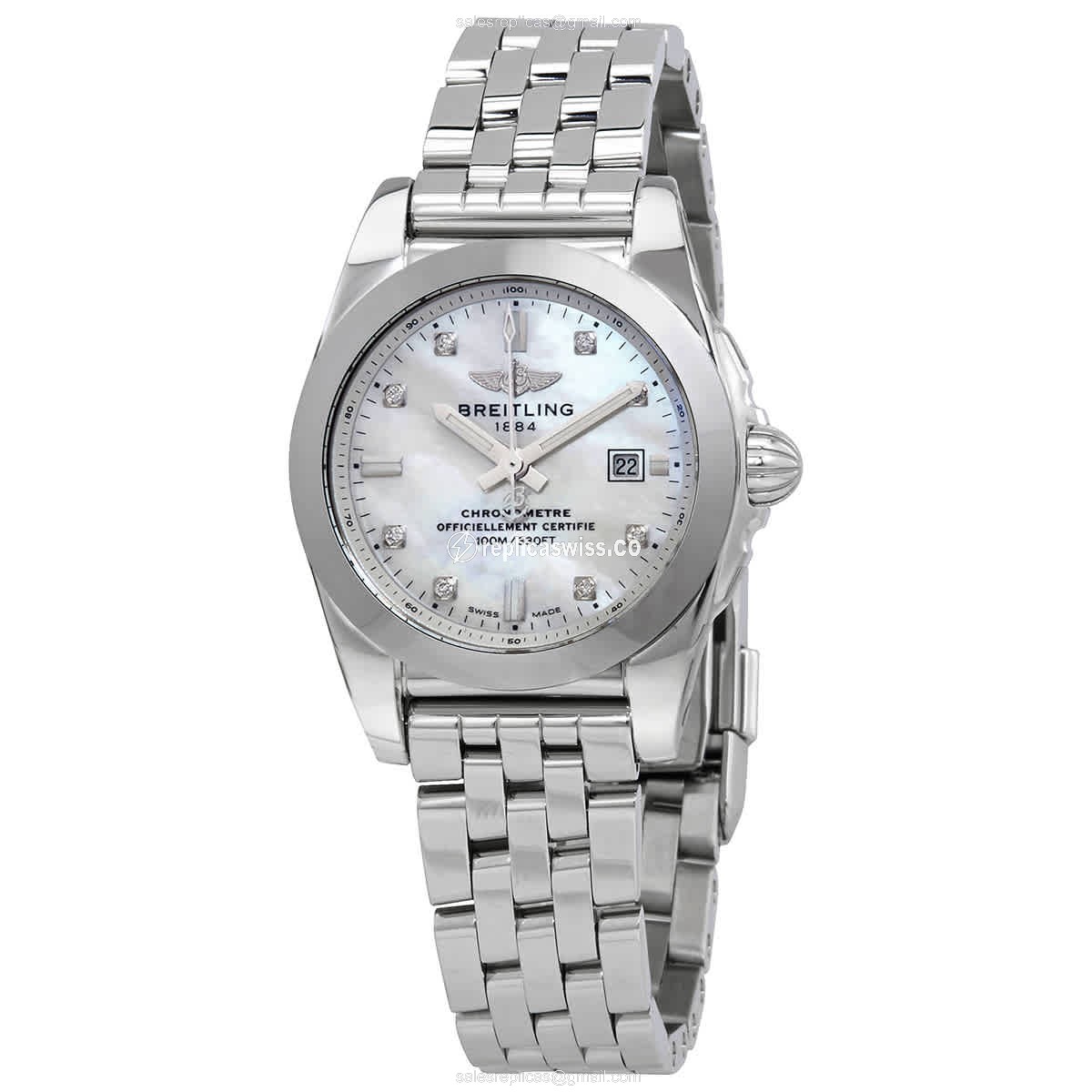Breitling W72348121A2A1 Replica - Quartz - Steel Case - White Dial - Silver Steel Strap