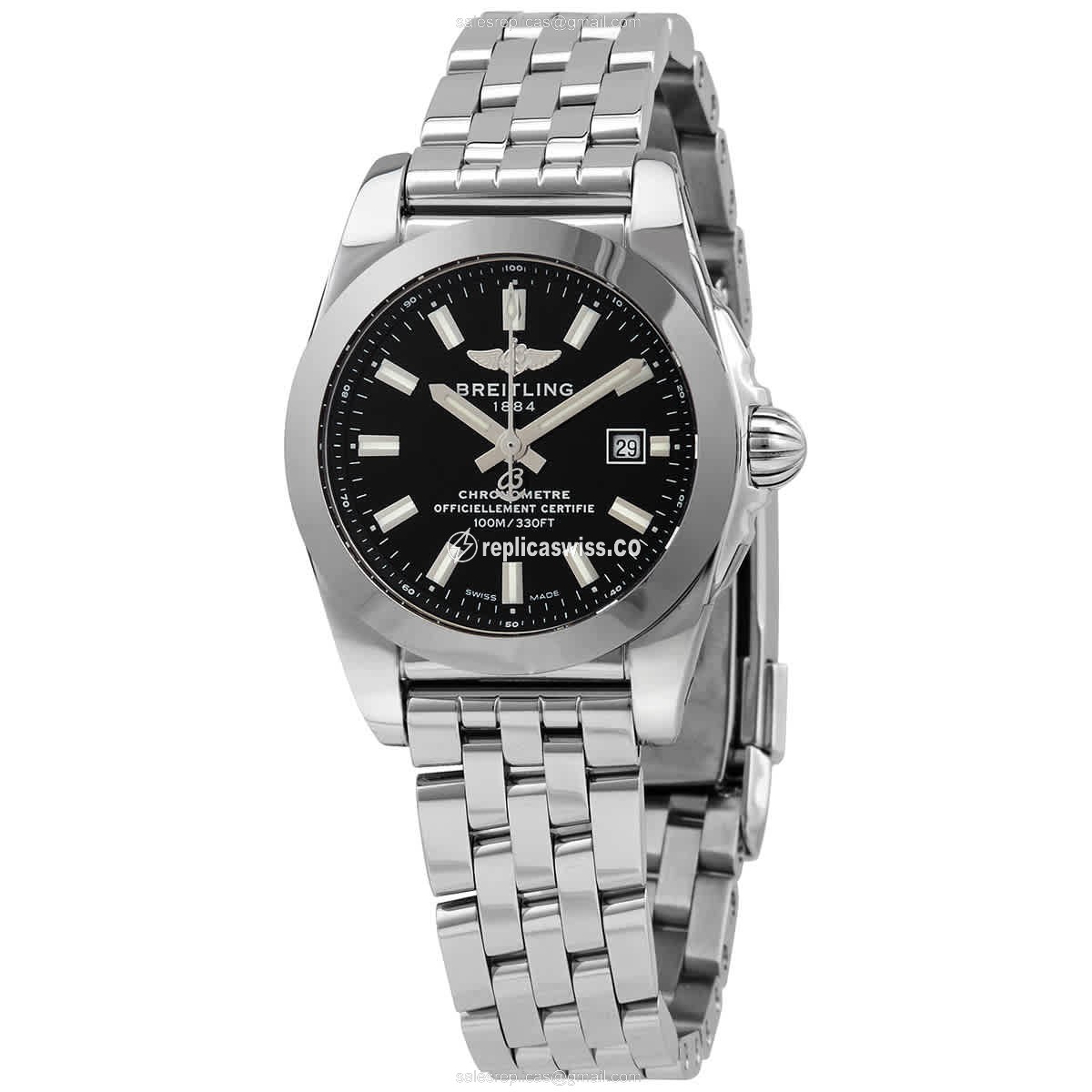 Breitling Galactic - Quartz - Steel - Black - Silver Clasp - 41mm