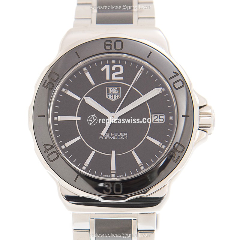 Tag Heuer F1 Replica Watch - Quartz - Steel - Black Dial - Luxury Replica F1 Watch