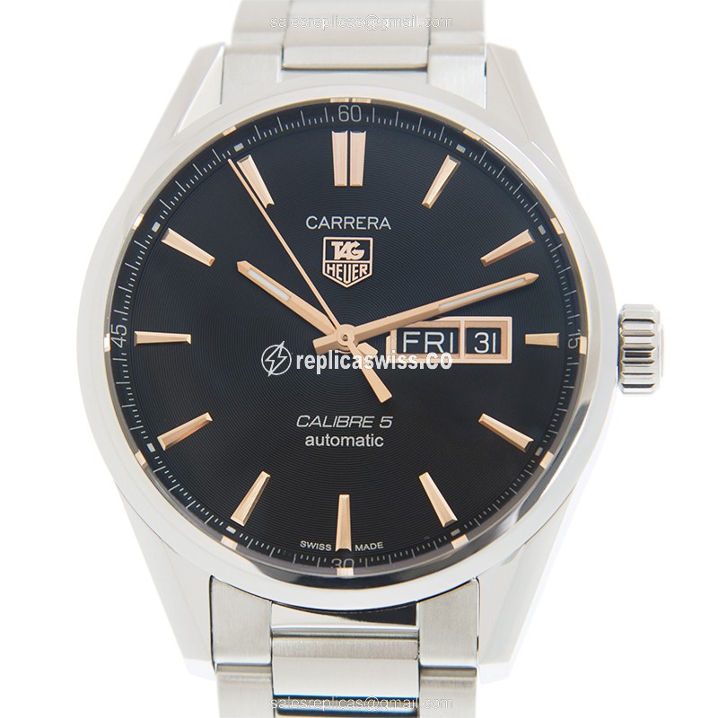 Tag Heuer Carrera Replica - Automatic - Steel - Black Dial - Luxury Replica TAG HEUER CARRERA Watch