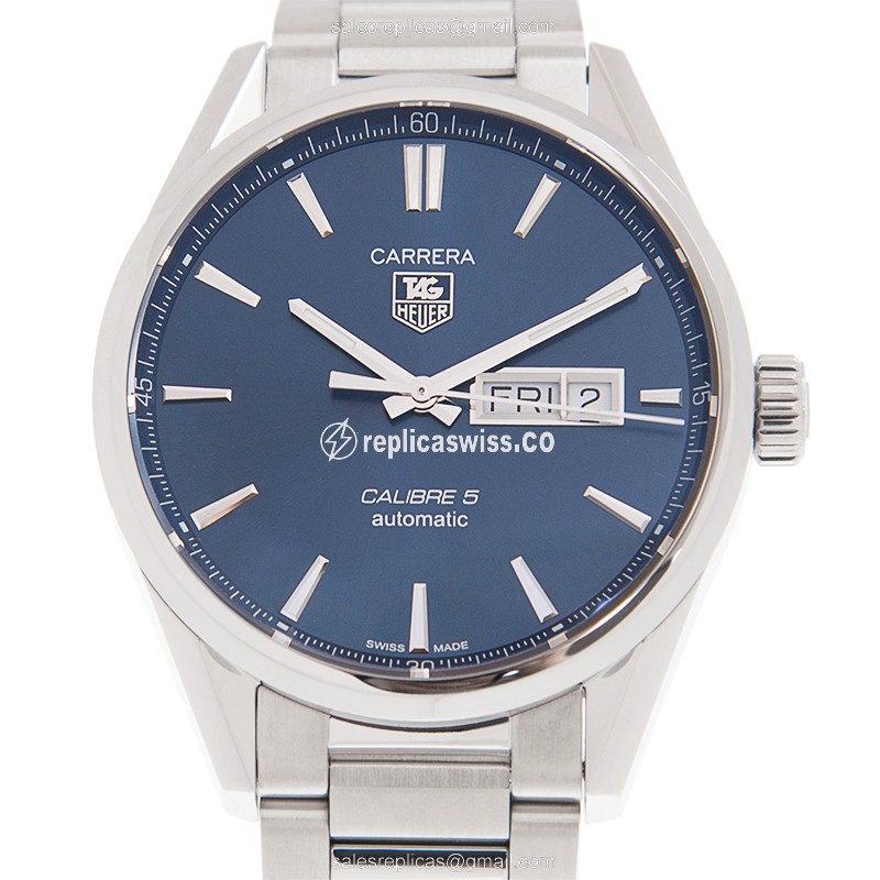 Tag Heuer Carrera Replica - Automatic - Steel - Blue Dial