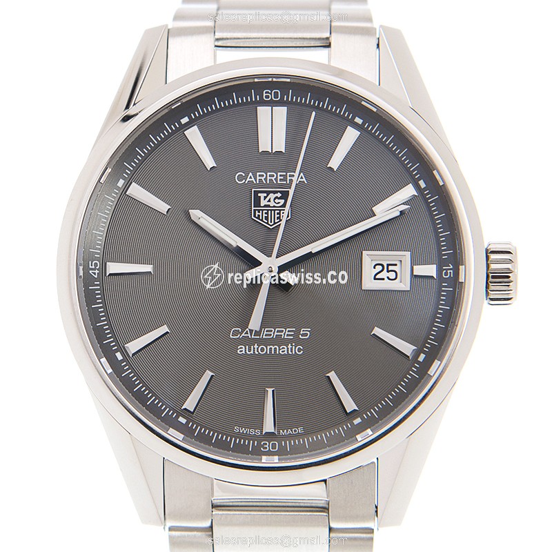 Tag Heuer CARRERA WAR211C-BA0782 - Automatic - Steel Case - Gray Dial - Silver Strap