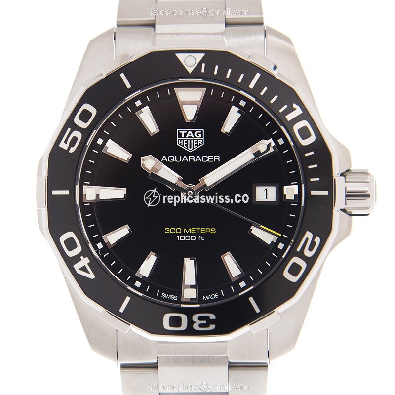 Tag Heuer AQUARACER Quartz - Black Dial - Steel Case - Silver Strap