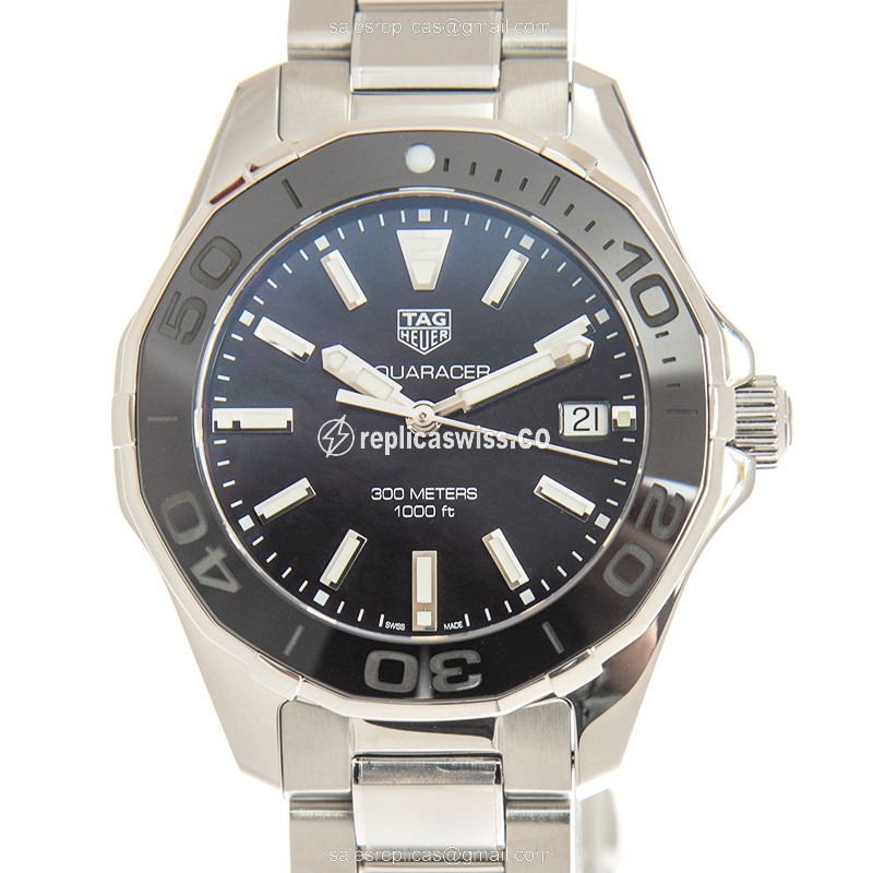 Tag Heuer AQUARACER Quartz - Steel Case - Black Dial - Silver Steel Band