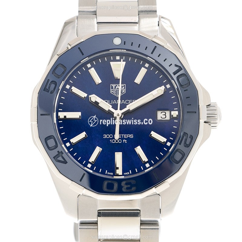 Tag Heuer AQUARACER Replica - Quartz - Steel - Blue Dial - Silver Steel Bracelet