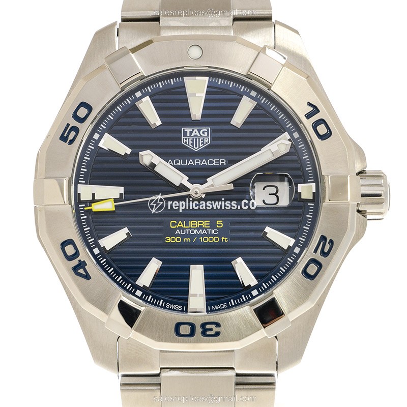 Tag Heuer AQUARACER Replica - Automatic - Blue Dial - Steel Case - Silver Band - Luxury Replica AQUARACER Watch