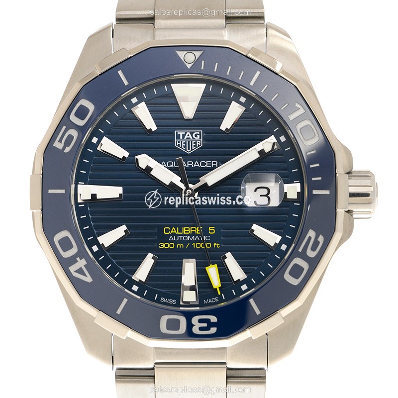Tag Heuer AQUARACER Replica - Automatic - Steel - Blue Dial - Silver Strap - Luxury Replica AQUARACER Watch