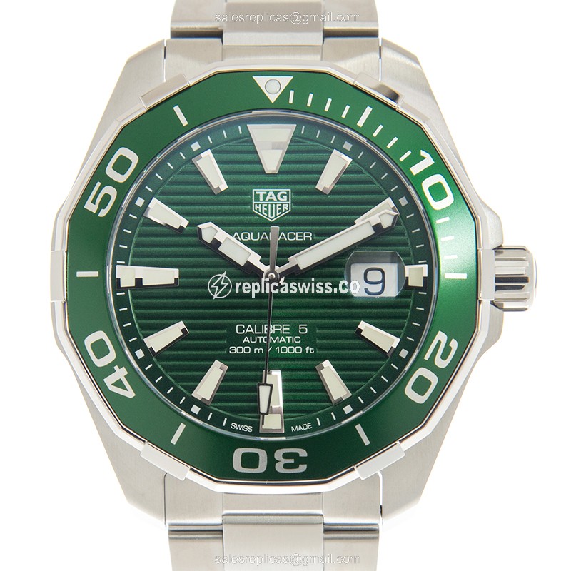 Tag Heuer AQUARACER Replica - Automatic - Green Dial - Steel Case & Band - Clasp - Luxury Replica AQUARACER Watch