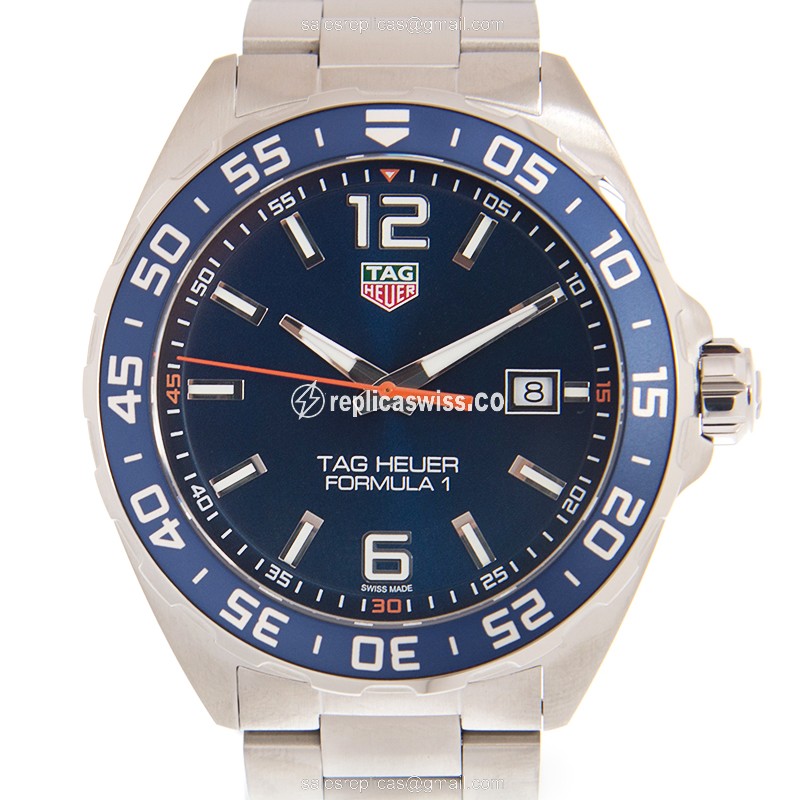 Tag Heuer Formula 1 Quartz Steel Blue Dial Silver Clasp Steel Strap - Luxury Replica FORMULA 1 Watch