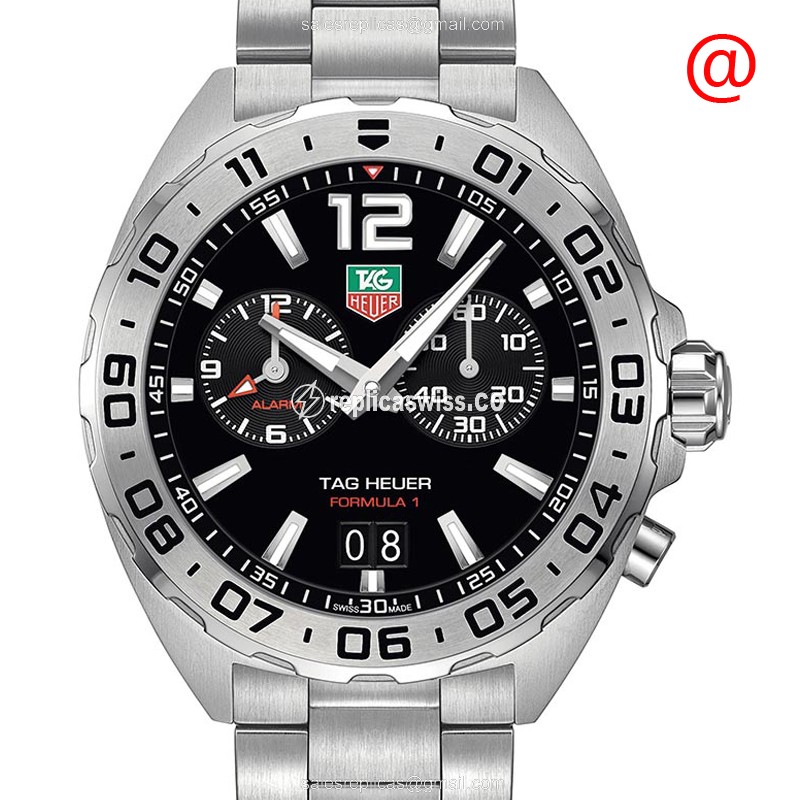 Tag Heuer Formula 1 Quartz - Black Dial - Steel Case - Silver Band - Clasp - Luxury Replica FORMULA 1 Watch