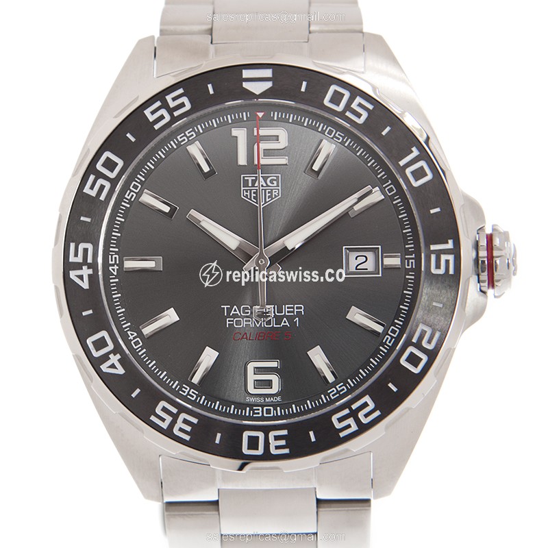Tag Heuer WAZ2011.BA0842 Formula 1 Automatic Steel Case - Gray Dial - Silver Strap - Clasp Clasp
