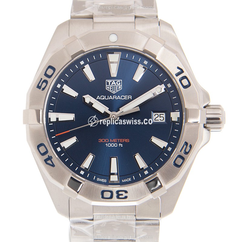 Tag Heuer AQUARACER Quartz - Blue Dial - Steel - Silver Strap - Clasp