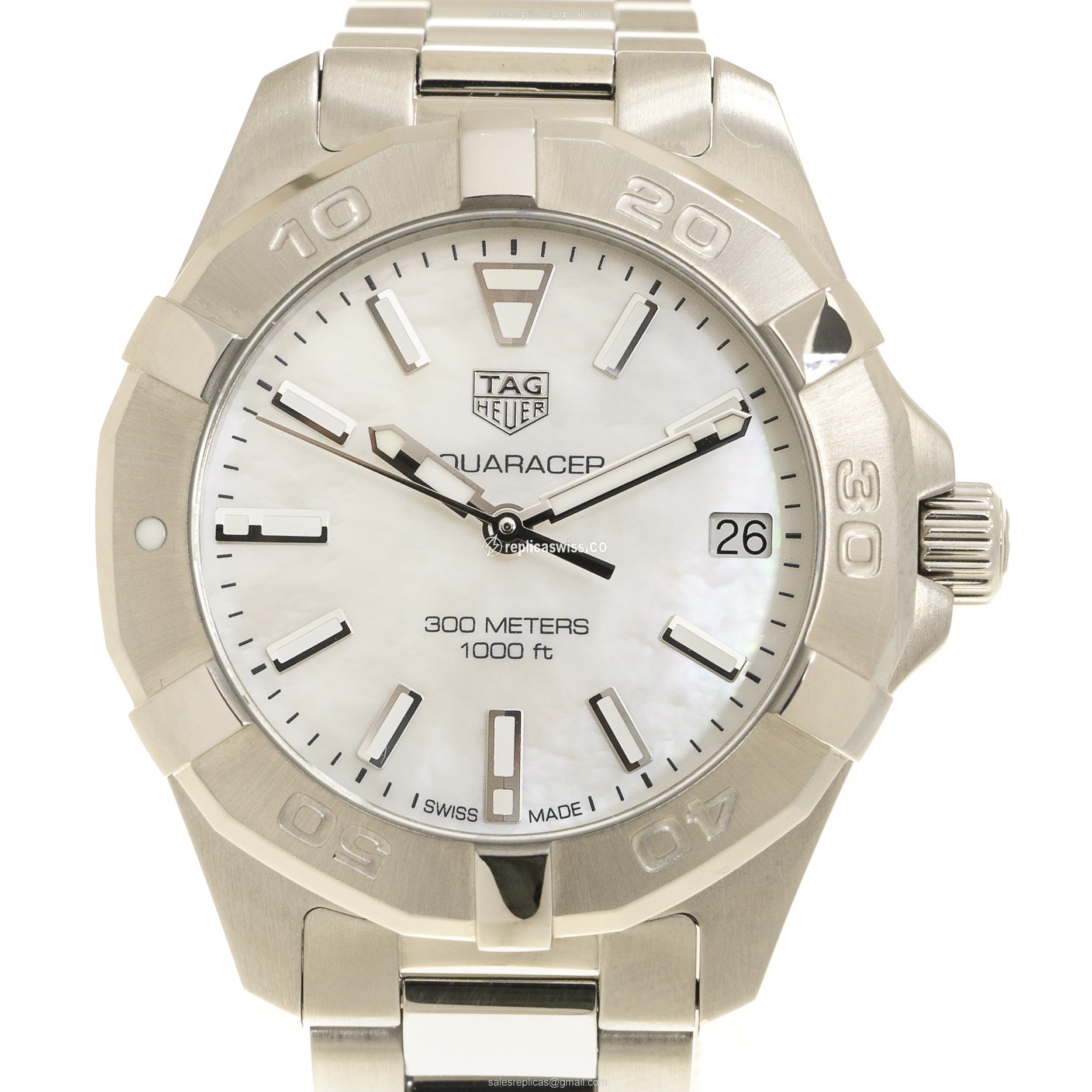 Tag Heuer AQUARACER Quartz - White Dial - Steel Case - Silver Band - Clasp