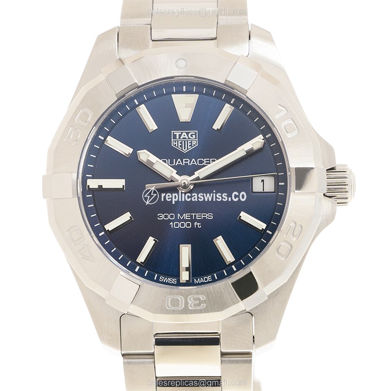 Tag Heuer AQUARACER Quartz Steel Blue Dial Silver Strap Clasp