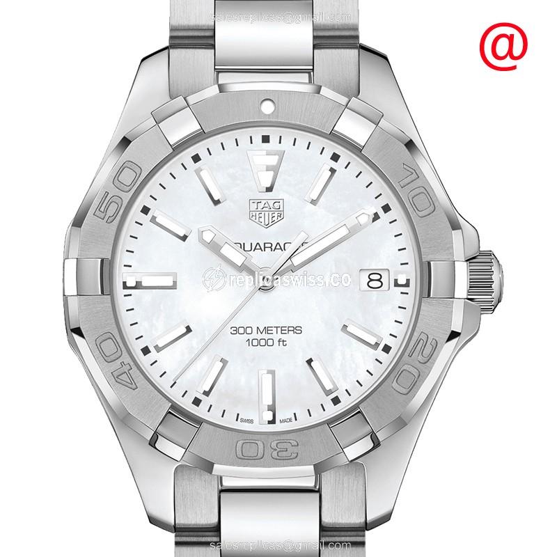 Tag Heuer AQUARACER Quartz Steel White Dial - Silver Strap - Clasp - 40mm - Luxury Replica AQUARACER Watch