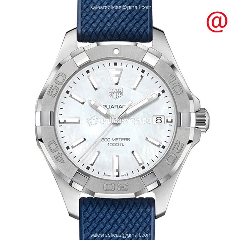 Tag Heuer AQUARACER Quartz - White Dial - Blue Rubber - Buckle Clasp