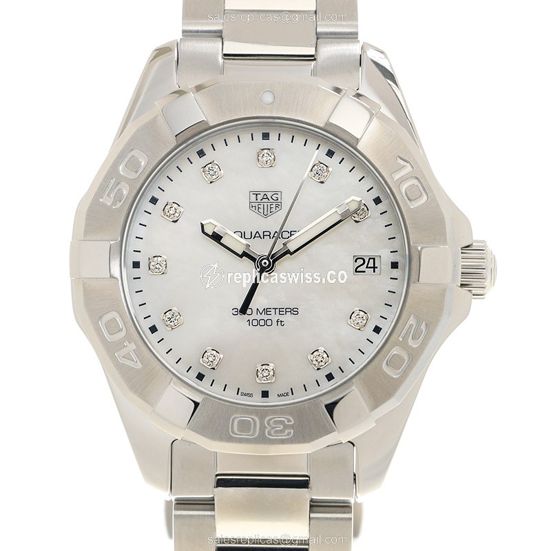 Tag Heuer AQUARACER Quartz - White Dial - Steel Case - Silver Band - Clasp