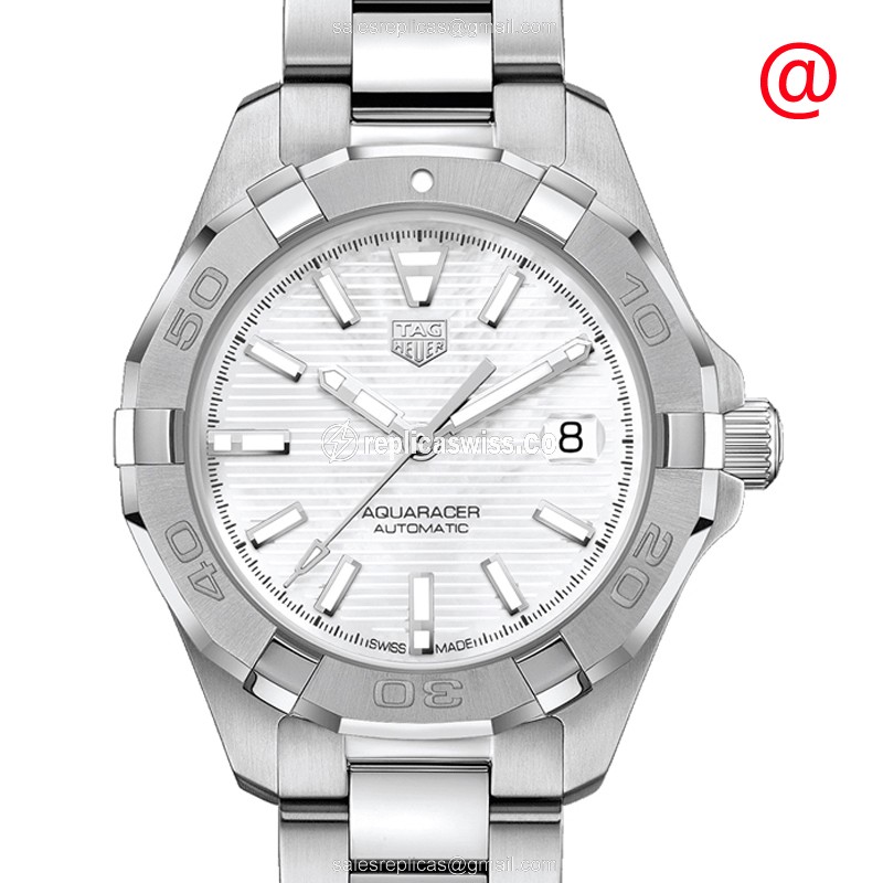 Tag Heuer AQUARACER Replica - Automatic - Stainless Steel - White Dial - Silver Strap - Luxury Replica AQUARACER Watch