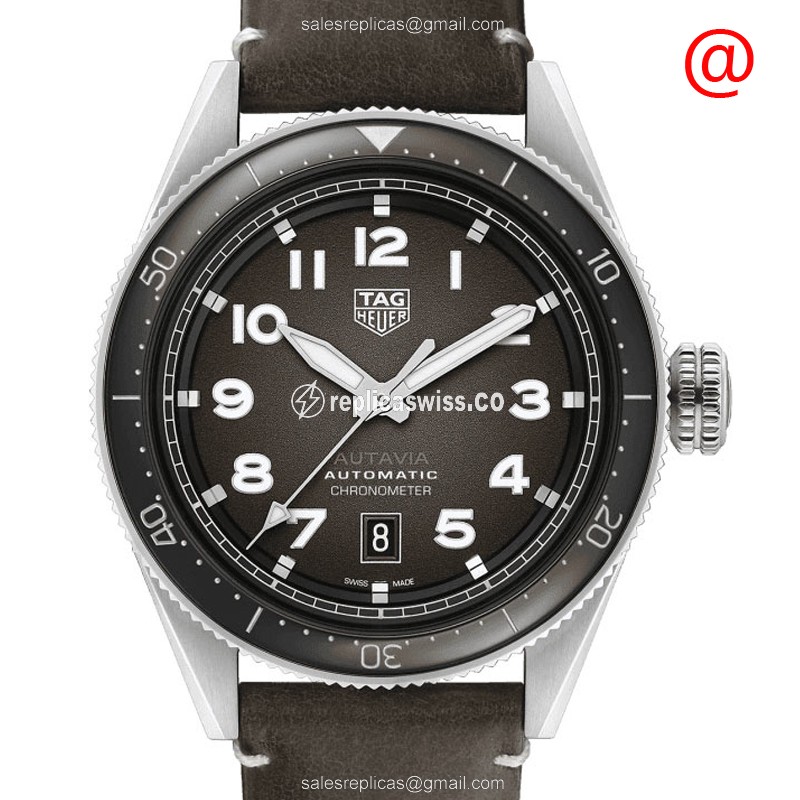 Tag Heuer AQUARACER Replica - Automatic - Steel Case - Black Dial - Brown Leather Strap - Luxury Replica AQUARACER Watch
