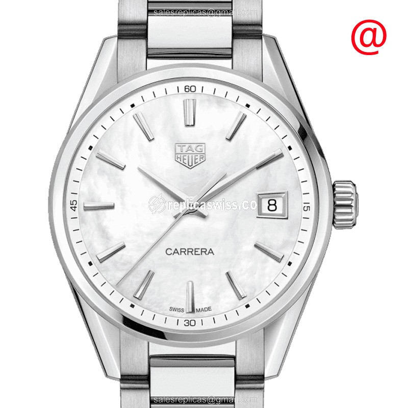 TAG Heuer CARRERA Quartz - White Dial - Silver Steel - Automatic Clasp