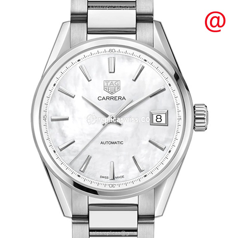 Tag Heuer CARRERA Replica - Automatic - Steel Case - White Dial - Silver Steel Band
