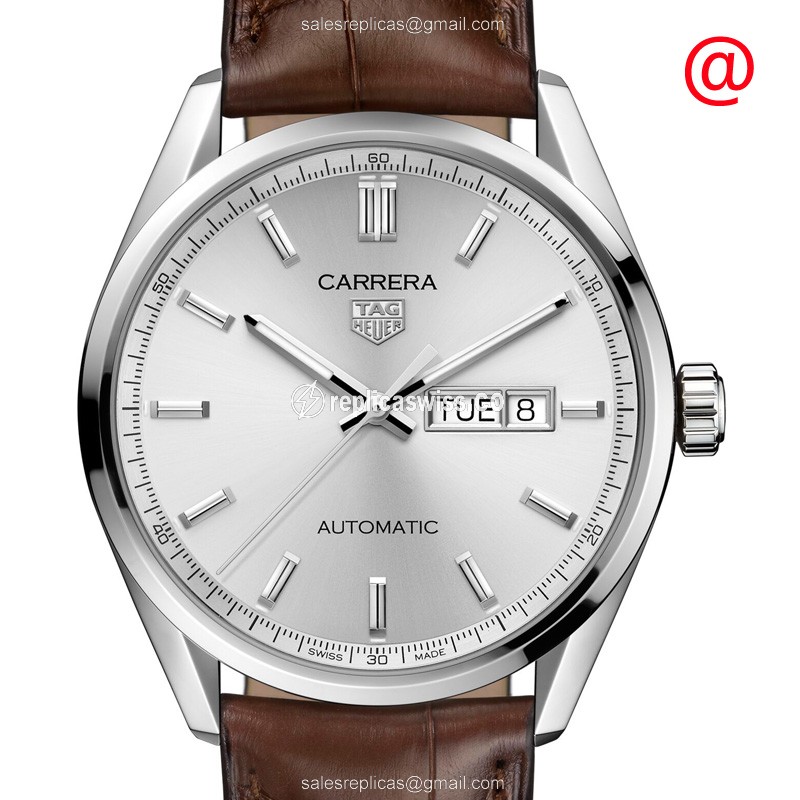 Tag Heuer CARRERA WBN2011.FC6484 Replica - Automatic - Steel - Gray Dial - Brown Alligator Strap